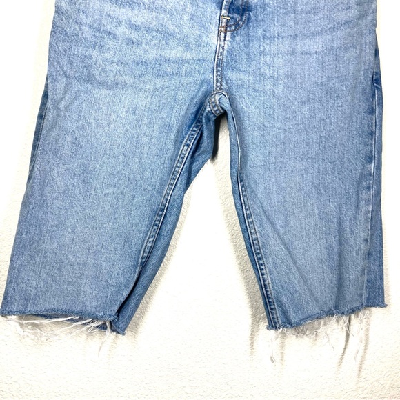 Everlane Women's O-S Boy Friend Cut Off Denim Shorts 27 Light Wash Button Fly - Picture 6 of 12